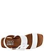 Color:White - Image 6 - Marcia Buckle Detail Leather Platform Wedge Sandals