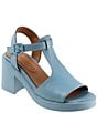 Color:Denim - Image 1 - Mckenzie Leather Platform Block Heel Sandals