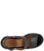 Color:Black - Image 6 - Myla Leather Platform Block Heel Sandals