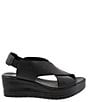 Color:Black - Image 2 - Naomi Leather Platform Wedge Sandals