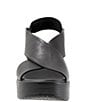 Color:Black - Image 5 - Naomi Leather Platform Wedge Sandals