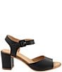 Color:Black - Image 2 - Natalia Leather Ankle Strap Sandals