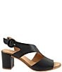 Color:Black - Image 2 - Nyomi Leather Block Heel Sandals