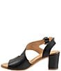 Color:Black - Image 4 - Nyomi Leather Block Heel Sandals