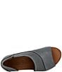 Color:Blue - Image 6 - Tahiti Perforated Leather Slip On Flat Sandals