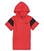 Color:Red - Image 1 - Big Boys 8-20 Short-Sleeve Raglan Hooded Tee
