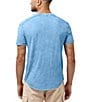 Color:Azure - Image 2 - Kamiz V-Neck Short Sleeve Pocket T-Shirt