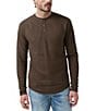 Color:Chocolate - Image 1 - Long Sleeve Kariver Henley T-Shirt