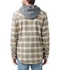 Color:Fren - Image 2 - Long Sleeve Sacket Plaid Hooded Shirt Jacket