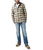 Color:Fren - Image 4 - Long Sleeve Sacket Plaid Hooded Shirt Jacket
