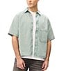 Buffalo David Bitton Short Sleeve Shiro Vertical Stripe Pattern Shirt - Image 1