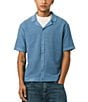 Buffalo David Bitton Short Sleeve Textured Knit Button Front Waldir Shirt - Image 1