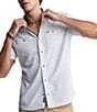 Color:Mirage - Image 3 - Sinyl Short Sleeve Horizontal-Stripe Woven Shirt