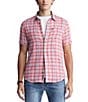 Color:Mineral Red - Image 1 - Sirilo Short Sleeve Checked Woven Shirt