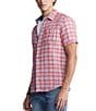 Color:Mineral Red - Image 3 - Sirilo Short Sleeve Checked Woven Shirt