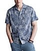 Color:Mirage - Image 1 - Suresh Palm Leaf Printed Short Sleeve Button Front Camp Shirt