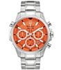 Color:Silver - Image 1 - Marine Star Collection Men's Orange Dial Chronograph Watch