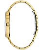 Color:Gold - Image 2 - Men's Black Dial Diamond Gold Stainless Steel Bracelet Watch