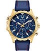 Color:Blue - Image 1 - Men's Chronograph Blue Dial Marine Star Collection Watch