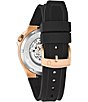 Color:Rose Gold - Image 3 - Men's Classic Automatic Black Dial Silicone Strap Watch