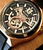 Color:Rose Gold - Image 5 - Men's Classic Automatic Black Dial Silicone Strap Watch