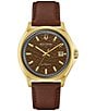 Bulova Men's Classic Automatic Brown Leather Strap Watch - Image 1