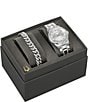 Color:Silver - Image 4 - Men's Crystal Collection Quartz Analog Stainless Steel Bracelet Watch Box Set
