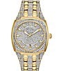 Color:Two Tone - Image 1 - Men's Crystal Pave Two Tone Bracelet Watch