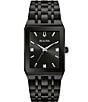 Color:Black - Image 1 - Men's Diamond Accent Black Stainless Steel Bracelet Watch