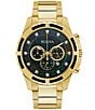 Color:Gold - Image 1 - Men's Diamond Chronograph Gold Tone Stainless Steel Bracelet Watch