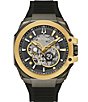 Color:Black - Image 1 - Men's Marc Anthony Automatic Chronograph Black Silicone Strap Watch