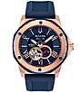 Color:Rose Gold - Image 1 - Men's Marine Star Automatic Blue Silicone Strap Watch