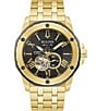 Color:Gold - Image 1 - Men's Mechanical Automatic Marine Star Gold Tone Watch