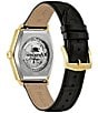 Bulova Men's Sinatra Automatic Black Leather Strap Watch - Image 2