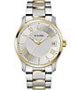 Color:Two Tone - Image 1 - Men's Wilton Quartz Analog Two Tone Stainless Steel Bracelet Watch