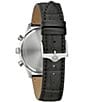Color:Silver - Image 3 - Sutton Collection Men's Chronograph Black Leather Strap Watch
