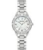 Color:Silver - Image 1 - Sutton Collection Women's Crystal Quartz Analog Stainless Steel Bracelet Watch