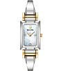 Color:Two Tone - Image 1 - Women's Classic Quartz Analog Two Tone Stainless Steel Bangle Bracelet Watch