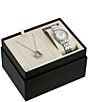 Color:Silver - Image 4 - Women's Crystal Box Set Mother-of-Pearl Analog Watch