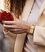 Color:Gold - Image 5 - Women's Quadra Quartz Analog Gold Tone Stainless Steel Bracelet Watch