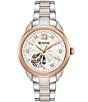 Color:Two Tone - Image 1 - Women's Sutton Classic Quartz Analog Stainless Steel And Rose Gold Accent Bracelet Watch