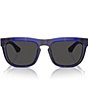 Color:Blue/Dark Grey - Image 2 - Men's BE4431U 56mm Square Sunglasses