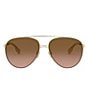 Color:Light Gold - Image 2 - Top Bar Pilot Aviator Sunglasses