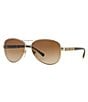 Color:Matte Gold - Image 1 - Women's Aviator Sunglasses