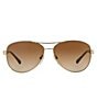 Color:Matte Gold - Image 2 - Women's Aviator Sunglasses