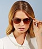 Color:Matte Gold - Image 5 - Women's Aviator Sunglasses