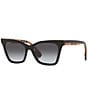 Burberry Women's BE4346 Elsa 53mm Square Sunglasses, Color:Black - Image 1