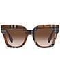 Color:Brown Check - Image 2 - Women's BE4364 Kitty 49mm Square Sunglasses