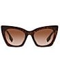 Color:Dark Havana - Image 2 - Women's Be4372u 52mm Dark Havana Cat Eye Sunglasses