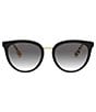 Color:Black - Image 2 - Women's Cat Eye 54mm Sunglasses